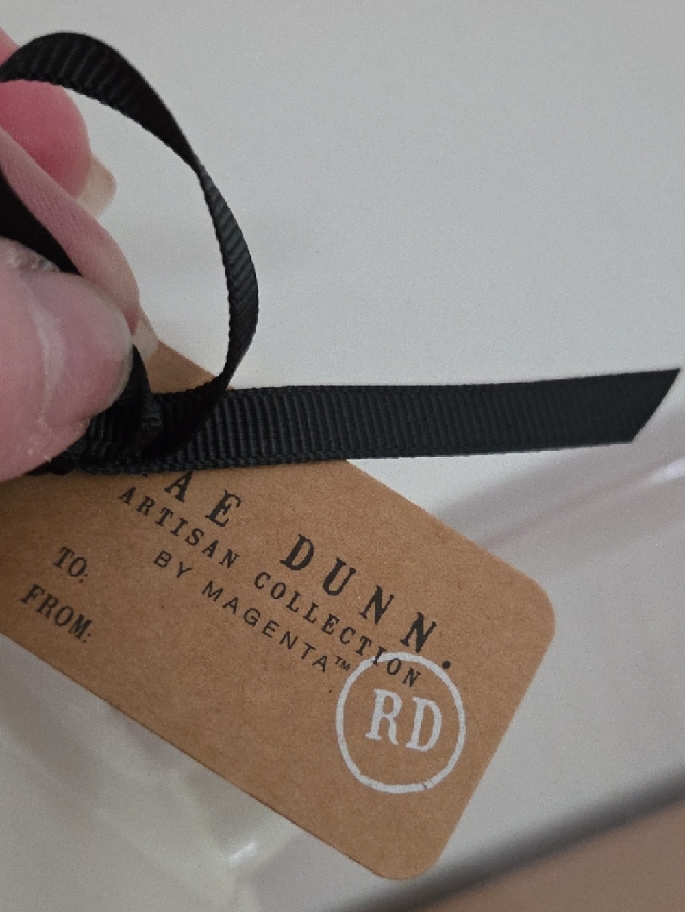 Rae Dunn NWT coffee Mug,  Gift Tag with Black Ribbon & Cozy Socks - Picture 2 of 6